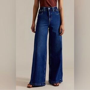 We The Free Kellee High Rise Palazzo Jeans in blue night NWT